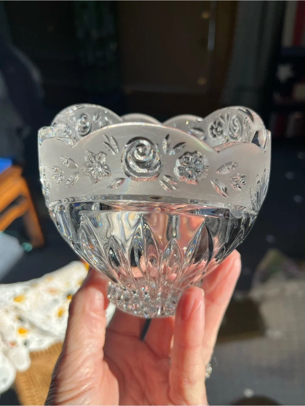 Oneida Crystal Bowl: Southern Garden Pattern